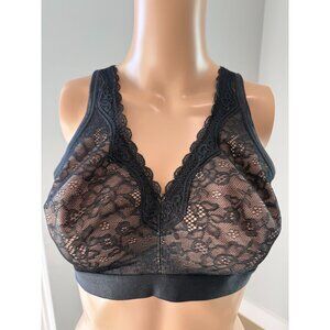 Ambrielle Lace Unlined Wirefree Bra, size 40D